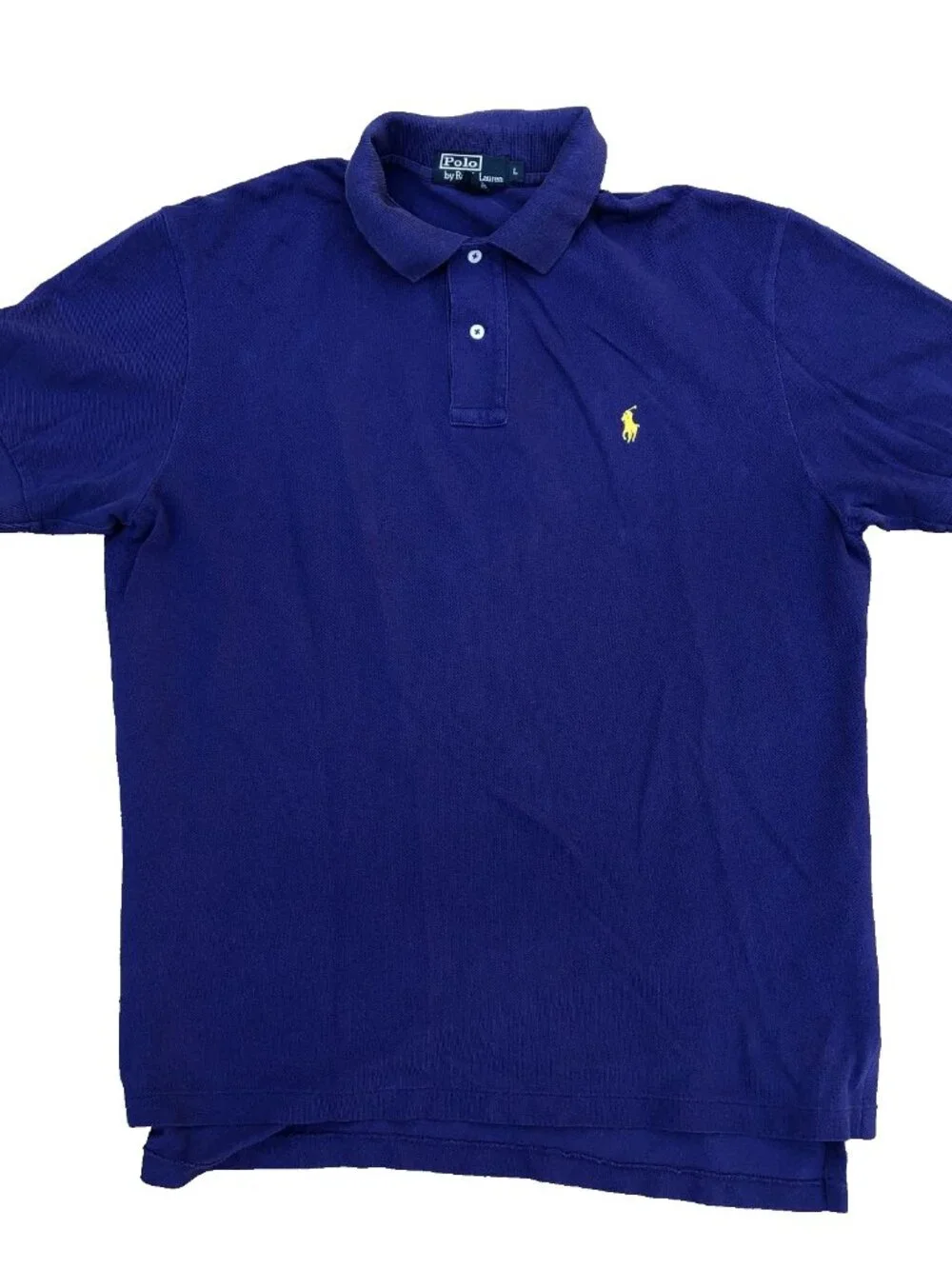 VTG POLO RALPH LAUREN Polo Shirt Men's LARGE Purple Collared Short Sleeve